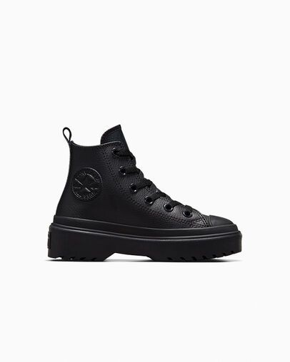 Chuck Taylor All Star Lugged Lift Platform Leather Black/Black/Black Black Leather Converse, Converse Chuck Taylor All Star Lugged, Chuck Taylor All Star Lugged, Platform Chucks, Gore Tex Boots, All Star Lugged, Leather Converse, Converse Shop, Black Converse