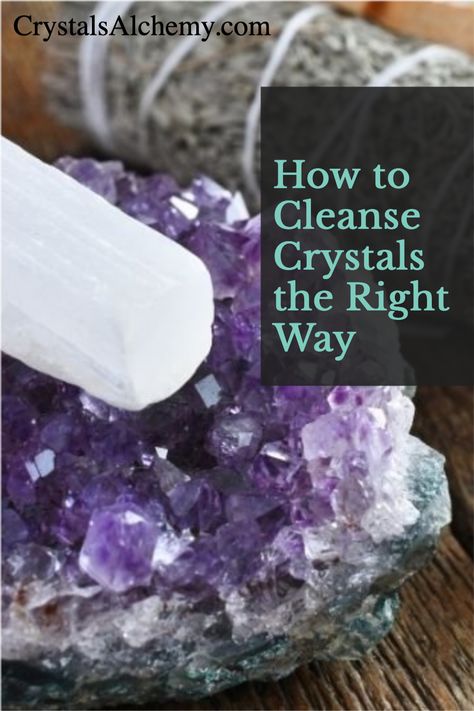 Cleansing your crystals is important for maintaining their power and energy. This article will teach you how to cleanse them the right way, including what not use! Follow these steps to keep your crystals happy and healthy. Don't forget that this cleansing process should be done regularly - it's an easy ritual with so many benefits! #Healingcrystals #howtocleansecrystals Ways To Cleanse Your Home, Cleaning Gemstones, Cleaning Crystals, Crystal Cleansing, How To Cleanse Crystals, How To Clean Crystals And Stones, Cleaning Crystals How To, Crystal Tips, How To Cleanse New Crystals