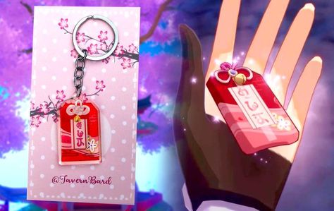 Genshin Charms, Genshin Merch, Yae Miko Keychain, Genshin Phone Charm, Genshin Impact Keychain, Omamori Charm, Genshin Key Chain, Anime Diy, Anime House