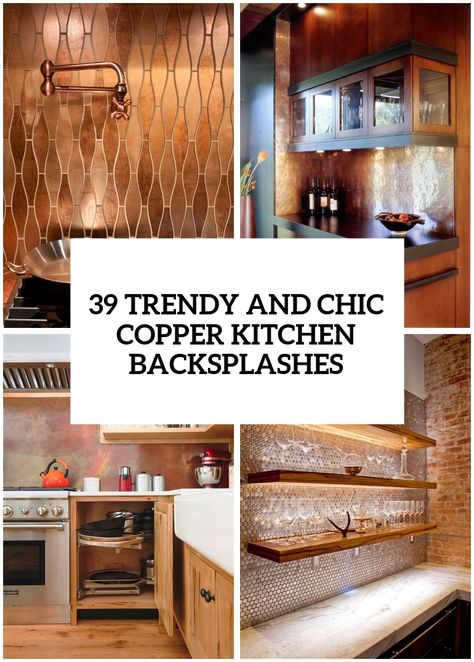 Hammered Copper Backsplash, Copper Splashback Kitchen, Copper Kitchen Accents, Copper Splashback, Black And Copper Kitchen, Cooper Kitchen, Metal Backsplash Kitchen, Copper Tile Backsplash, Copper Kitchen Backsplash