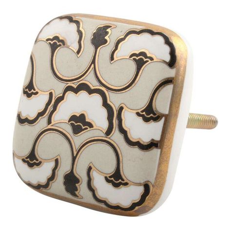 MascotHardware Oversized Handpainted 9/16" Length Square Knob | Wayfair Kitchen Drawer Handles, Dresser Wardrobe, Dresser Knobs And Pulls, Ceramic Square, Ceramic Door Knobs, Cabinet Dresser, Ceramic Furniture, Square Ceramic, Wardrobe Handles