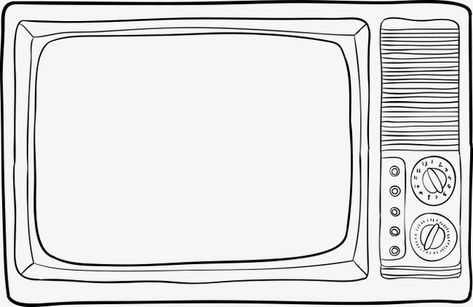 Old Fashioned Tv Drawing, Tv Sketch Drawing, Vintage Tv Drawing, Tv Drawing Easy, Old Tv Drawing, Television Drawing, Tv Sketch, Tv Clipart, Tv Drawing