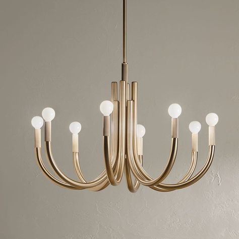 Odensa 29.25" 8 Light Chandelier Bronze | Kichler Lighting Chandelier Store, 8 Light Chandelier, Kichler Lighting, Bronze Chandelier, Contemporary Chandelier, Champagne Bronze, Incandescent Lighting, Candelabra Bulbs, Light Bulb Types