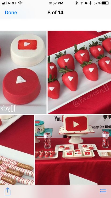 Cumpleaños de delfi Youtube Birthday Party, Social Media Theme Party, Youtube Theme, Youtube Birthday, Youtube Party, Social Media Party, Birthday Party Images, 13th Birthday Parties, 10th Birthday Parties