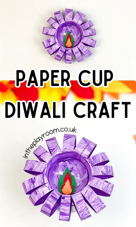 Paper Cup Diwali Craft for Kids - In The Playroom Diwali Bulletin Boards For School, Holi Crafts For Kids Ideas, Diwali Craft For Kids, Significance Of Diwali, Diwali Craft For Children, Diwali Colours, How To Draw Fireworks, Diwali Crafts, Craft For Children