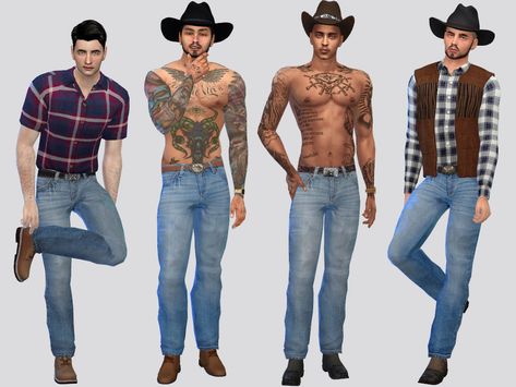 The Sims 4 Mens Cc, Sims 4 Male Cowboy Cc, Sims 4 Cc Farm Clothes Male, Sims 4 Cc Country Clothes Male, Cowboy Sims 4 Cc, Sims 4 Western, Country Sims 4 Cc, Sims 4 Cowboy Cc, Sims 4 Western Cc