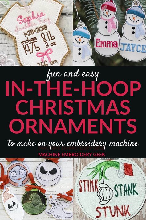 In-the-hoop Christmas ornaments |#machineembroidery #inthehoop #in-the-hoop #embroideryprojects Machine Embroidery Quilting Designs, Christmas Machine Embroidery Projects, In The Hoop Christmas Ornaments Machine Embroidery Designs, Embroidery Machine Gifts, How To Use An Embroidery Machine, Ith Embroidery Designs Free, Machine Embroidery Ornaments, Christmas Embroidery Ideas Machine, In The Hoop Machine Embroidery Patterns