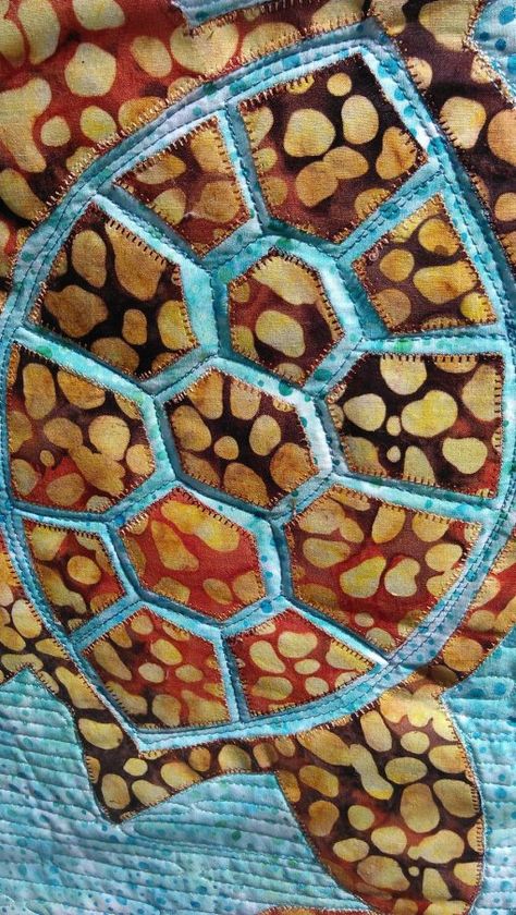 Turtle quilt – Rhonda Bracey: At Random Sea Turtle Quilts, Collage Quilting, Hawaiian Quilt Patterns, Turtle Quilt, Nautical Quilt, Panel Quilt Patterns, Fish Quilt, Sea Quilt, Sea Turtle Art