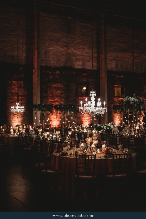 Low Light Wedding Receptions, Dark And Moody Wedding Ceremony Decor, Speakeasy Style Wedding, Hollywood Regency Wedding Decor, Boho Industrial Wedding Decor, Speak Easy Wedding Theme, Dark Boho Wedding, Warehouse Wedding Reception, Industrial Wedding Reception