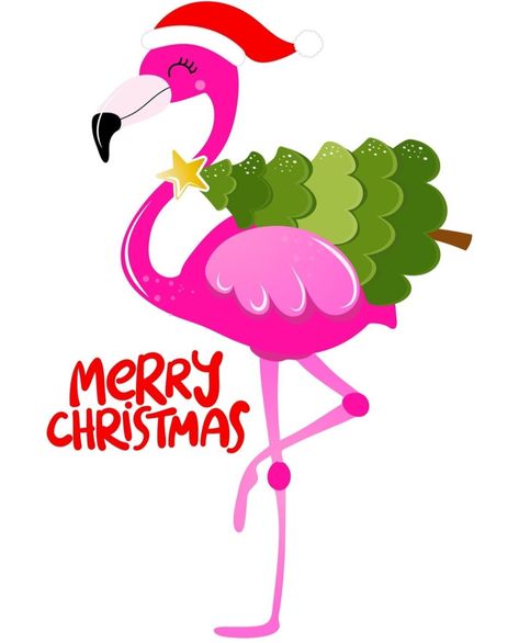 Flamingo Pictures, Flamingo Craft, Flamingo Illustration, Christmas Flamingo, Fancy Flamingo, Florida Christmas, Beachy Christmas, Flamingo Decor, Tropical Christmas