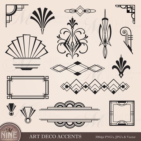 Art Deco Desen, Art Deco Design Elements, Motifs Art Nouveau, Journal Tips, Art Deco Inspiration, Motif Art Deco, Art Noir, Art Deco Decor, Art Deco Patterns