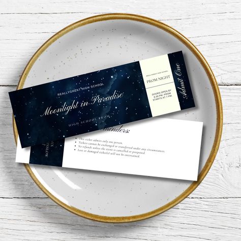 Starry Night Prom, Prom Tickets, Night Under The Stars, Night Theme, Free Birthday Invitations, Kids Nursery Decor, Free Birthday Invitation Templates, Hair Accessories Jewelry, Under The Stars