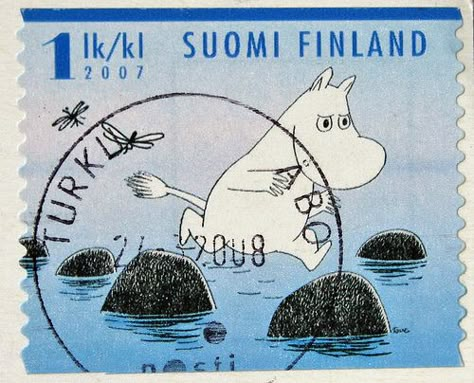 Moomin delivers your mail Hobonichi Weeks, Tove Jansson, Postage Stamp Art, Post Stamp, Postal Stamps, Vintage Stamps, Postage Stamp, Stamp Collecting, Art Plastique