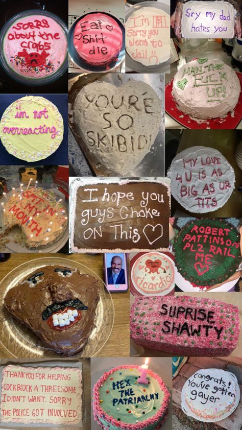 funny cake collage Bad Birthday Cakes, Weird Birthday, Bad Birthday, Funny Birthday Cakes, Cake Board, Birthday Cakes, Amazing Cakes, Birthday Cake, Yummy Food