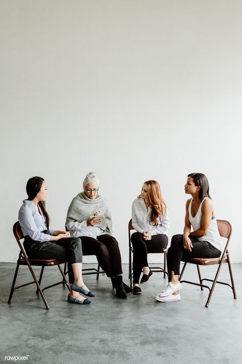 Diverse women in a supporting group session | premium image by rawpixel.com / McKinsey #picture #photography #inspiration #photo #art #woman #team #teamwork #together #womanpower Group Interview, Diverse Women, Group Photoshoot, Christian Illustration, Retouching Photoshop, Diverse People, Web Design Resources, Group Photography, Group Therapy