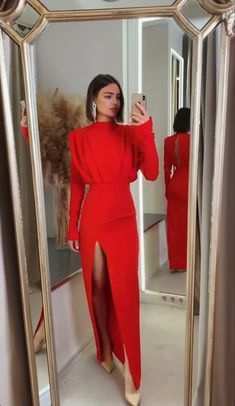 Elegant Dresses Classy Formal Long, December Wedding Guest Dress 2022, Red Classy Dress Long, Glam Dresses Long Sleeve, Red Formal Dress Long Sleeve, Red Dresses Classy Long, Classy Dresses Elegant Formal Long, Evening Party Dress Classy Long Sleeve, Soiree Dresses 2023