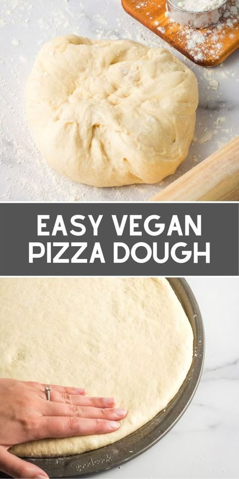 Easy Vegan Pizza, Vegan Pizza Dough Recipe, Vegan Pizza Dough, Pizza Vegana, Vegan Pizza Recipe, Pizza Roll, Pizza Dough Recipe, Vegan Italian, Vegan Bread