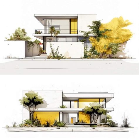 Modern villa elevation 🏠 - Interior Designers Modern Villa Elevation, Villa Facade Design, Villa Elevation, Interior Architecture Sketch, Vintage Midi Dress, Interior Design Renderings, Architecture Elevation, Facade Architecture Design, Architecture Design Sketch