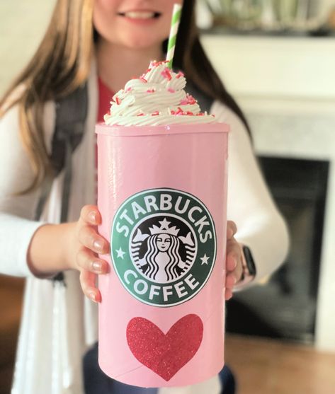 DIY Starbucks Valentine's Day Box - Frugal Gift Idea! | Hip2Save Simple Girls Valentine Boxes, Valentine’s Day Box Starbucks, Valentin Boxes For Kids, Valentine Gift Boxes For Kids, Fun Valentines Box Ideas, Valentine’s Day Card Box Ideas, Cute Girl Valentine Boxes, Valentines Mail Box Diy, Teen Girl Valentine Box Ideas