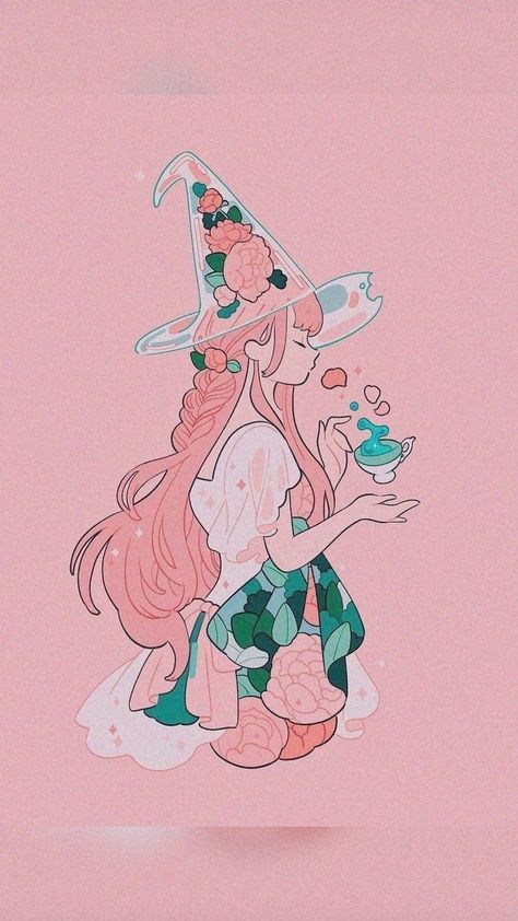 Cute Aesthetic Wallpaper, Witch Wallpaper, Painting Cute, Picture Painting, Cute Kawaii Drawings, Kawaii Wallpaper, Anime Scenery Wallpaper, Cute Backgrounds, Kawaii Drawings