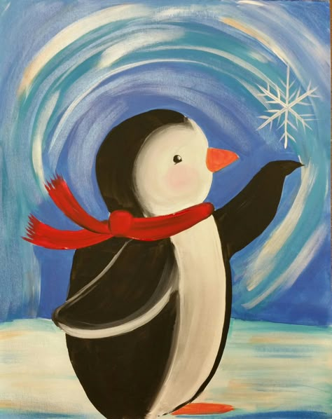 Christmas Painting Ideas, Paint Night Ideas, Winter Paintings, Paint Party Ideas, Christmas Canvas Art, Christmas Paintings On Canvas, Sip And Paint, Paint Nite, Kids Painting