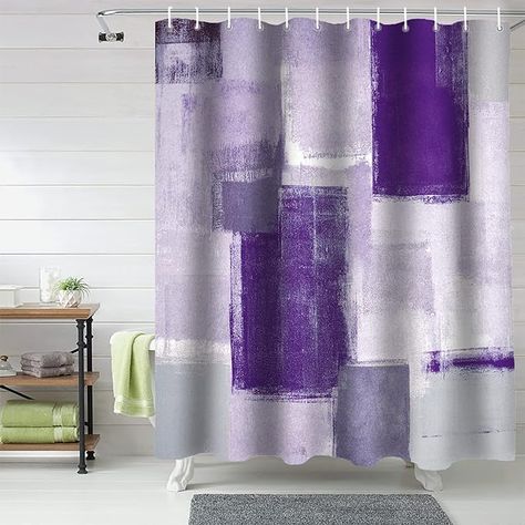 Curtains Purple, Vintage Shower Curtain, Custom Shower Curtain, Purple Shower Curtain, Waffle Weave Shower Curtain, Small Bathroom With Shower, Bathroom Shower Curtain Sets, Plastic Shower Curtain, Cool Shower Curtains