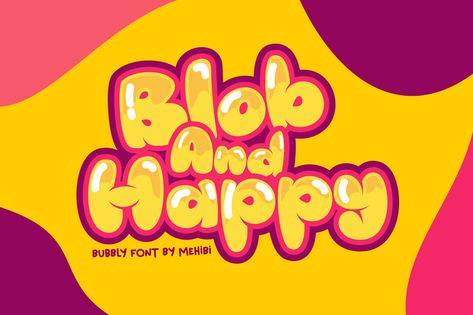 Blob And Happy Font | dafont.com Bubble Fonts Alphabet Graffiti, Bubble Cartoon, Bubble Letter Fonts, Font Bubble, Happy Font, Business Fonts, Cartoon Font, Create Text, Text Logo Design