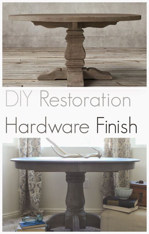 diy-restoration-hardware-finish-with-Weatherwood-Stains Diy Restoration Hardware Finish, Restoration Hardware Diy, Restoration Hardware Finish, Diy Restoration Hardware, Restoration Hardware Furniture, Dining Table Makeover, Diy Kitchen Table, Wood Table Diy, Kitchen Table Makeover