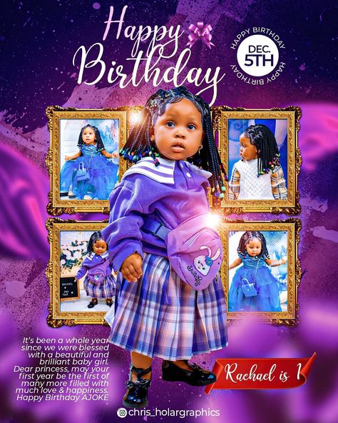 Poster design for 1 year birthday 🎉🎂 Birthday Design Poster, Baby Birthday Poster, Baby Birthday Design, Happy Birthday Kids, Birthday Posters, 1 Year Birthday, Birthday Designs, One Year Birthday, Design Edit