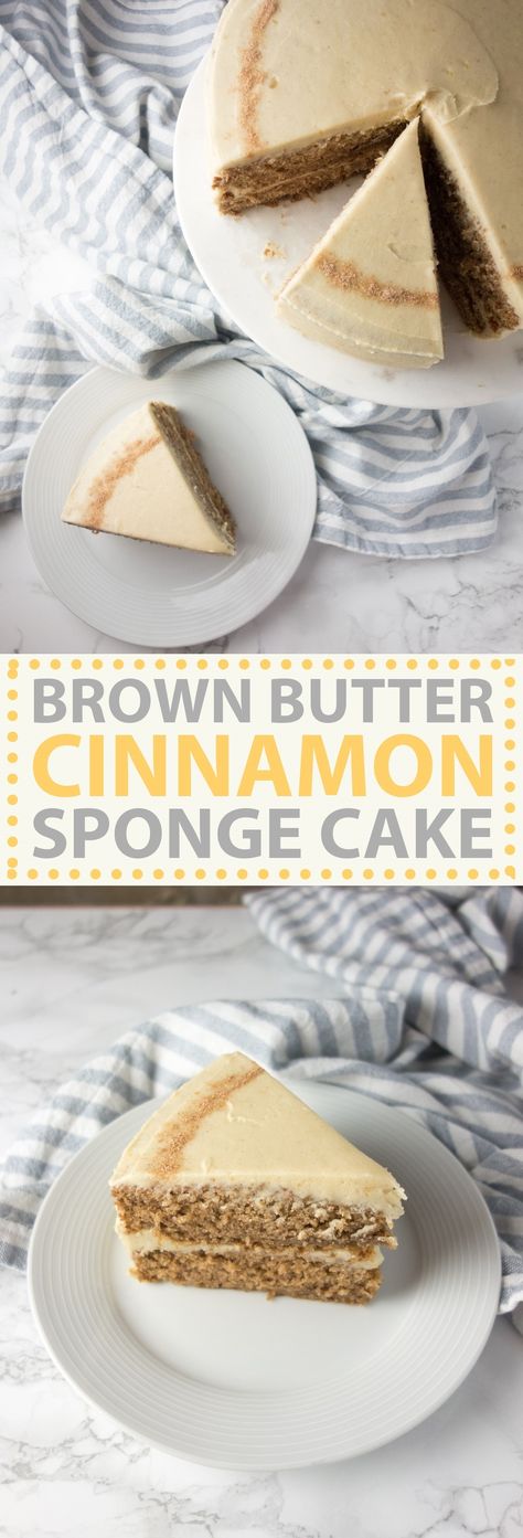 Cinnamon Cakes, Cake Brown, Cake Flavours, Brown Butter Frosting, Cake Sponge, Cinnamon Cake, Uk Food, Sponge Cakes, Salty Cake