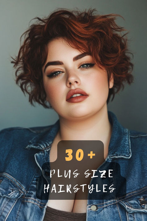 Ready to rock your best hair day? ✨ I've curated 30+ gorgeous hairstyles specifically designed to complement your beautiful curves! These styles will enhance your features and boost your confidence. Click now to discover your perfect hair transformation! 💁‍♀️ #PlusSizeHair #HairGoals #PlusSizeBeauty #HairStyles #BeautyTips #ConfidentCurves #HairInspo Egg Shaped Head Hairstyles, Short Curly Hair Heart Shaped Face, Short Hairstyles Plus Size Women, Short Haircuts For Women With Thinning Hair, Short Cottagecore Hair, Short Hair For Plus Size Women Over 40, Chubby Girl Hairstyles, Short Hair Plus Size Women, Vintage Haircut Women