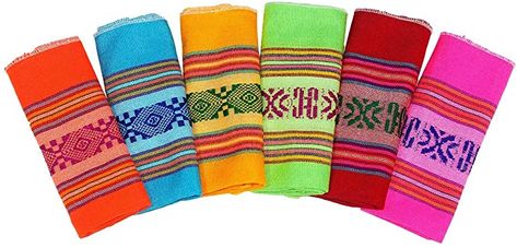 Amazon.com: SR.TILLA Set of 6 Colored Cotton Table Cloth Napkins, Mexican Authentic Fiesta Cloth Napkins, Kitchen Towels, 100% Cotton Mexican Party : Home & Kitchen Mexican Napkins, Aztec Home Decor, Fiesta Table, Tortilla Warmer, Fiesta Party Decorations, Napkin Design, Cotton Crafts, Mexican Party, Traditional Mexican