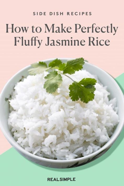 How To Make Jasmine Rice, Water To Rice Ratio, Cook Jasmine Rice, Rice Receipes, Recipes For Side Dishes, Perfect Jasmine Rice, Fluffy Jasmine Rice, Jasmine Rice Recipe, Rice Recipes Side