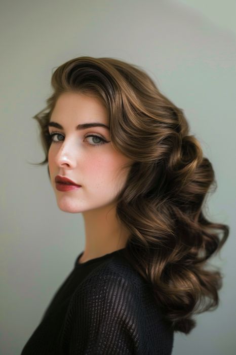 16 Stunning Natural Wavy Hairstyles to Elevate Your Look 1940s Hairstyles, Hollywood Hair, Hollywood Waves, Pin Up Hair, Mob Wife, Peinados Fáciles Para Cabello Corto, Sleek Ponytail, Short Hair Updo, Sleek Hairstyles