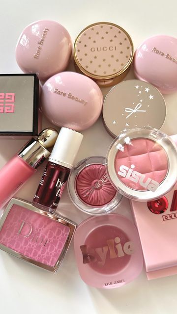 Shivani | Makeup | Beauty | Skincare on Instagram: "Pink (and almost pink 😄) blushes are never enough 🌸🫧✨ @flowerknows_global Strawberry Rococo Embossed Blush in 05 Berry Mary @guccibeauty Blush De Beaute in 03 Radiant Pink @kyliecosmetics Lip & Cheek Glow Balm - Feelings Neutral @ciatelondon Glow-to Blush - Deep Love @roseinc Lip & Cheek Color in Azalea #creamblush #pinkblush #guccibeauty #everydaymakeup #beautycollection #douyinmakeup #cutemakeup #prettymakeup #asianmakeup #liptint #lipproducts #lipswatches #softgirl #glowymakeup #naturalmakeup #easymakeup #moto #makeupfavorites #hypebaebeauty #topshelfbeauty #beautyaesthetic #thealglowrithm #aestheticmakeup" Blushes Aesthetic, Strawberry Blush, Blush Collection, Blush On, Makeup Blush, Blush Aesthetic, Pink Blush, Pink Dior Blush, Dior Blush Aesthetic