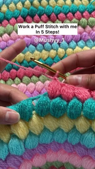 Crochet Puff Stitch Tutorial, Crochet Puff Stitch, Puff Stitch Crochet, Crochet 101, Step By Step Crochet, Medium Weight Yarn, Puff Stitch, Videos Youtube, Crochet Art