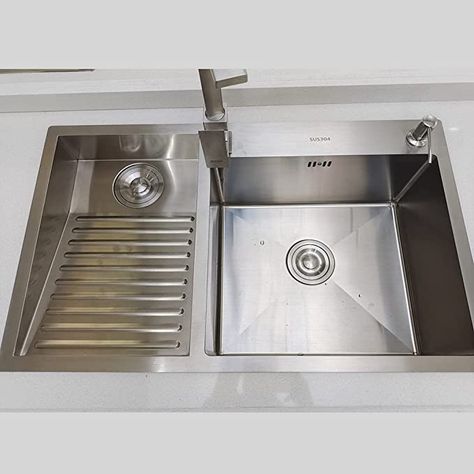 Amazon.com: Household Stainless Steel Laundry Sink Wash Basin Hand Made Laundry Sink Wash Tub with Washboard for Washing Room Workshop Basement Garage Slop Sink (Color : Silver(a), Size : 60x48x22cm) : Tools & Home Improvement Laundry Room With Wash Tub, Laundry And Dishwasher Room, Laundry Sink With Washboard, Laundry Room Wash Tub Ideas, Stainless Steel Laundry Room, Laundry Sink Ideas, Laundry Room Design With Sink, Laundry Sink Cabinet, Free Standing Kitchen Sink