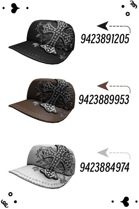 Berry Ave Cap Codes, Roblox Accessories Codes, Accessories Codes, Avatar Clothes, Cap Code, Roblox Accessories, Gucci Cap, Coding School, Roblox Code