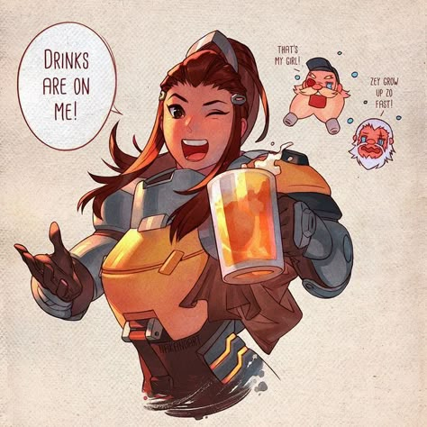 Haha cute :3 Brigitte Lindholm Fanart, Brigitte Fanart Overwatch, Brigitte Fanart, Ow Brigitte, Brigitte Ow, Overwatch Tattoo, Brigitte Lindholm, Brigitte Overwatch, Overwatch Fanart