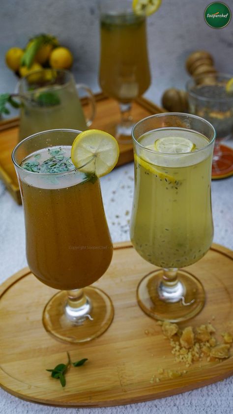 Nimbu Masala Shikanji & Gur ka Sharbat are perfect refreshing drinks for summer and Iftar. Beat the heat of these hot summer days and long Iftar with Nimbu Masala Shikanji and Gur ka Sharbat drinks and let us know how they turned out. #ShikanjiMasala #GurkaSharbat #SooperChef #IftarDrinks #pinterestrecipes #pinterestideas #pinterestworthy #foodphotos #foodpics #foodphotography #foodimages #pinterestinspired #foodstyling #Sooperchef #foodpresentation Sharbat Drinks, Sharbat Recipe, Shakes Recipes, Summer Drink Recipe, Drinks For Summer, Shakes Drinks, Summer Drink, Shake Recipes, Mason Jar Wine Glass