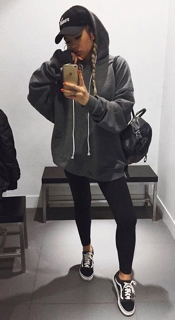 Vans Outfit, Pullover Outfit, Legging Outfits, Chill Outfits, 1k Followers, Sporty Outfits, College Fashion, Casual Fall Outfits, Swag Outfits