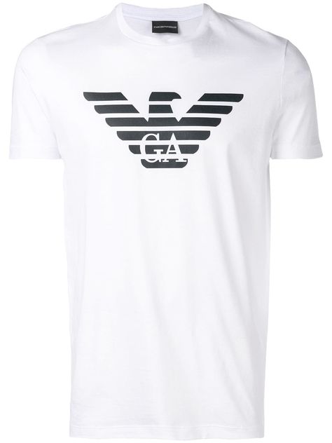 EMPORIO ARMANI EMPORIO ARMANI PRINTED LOGO T-SHIRT - WHITE. #emporioarmani #cloth Armani White, Famous Fashion, Armani Men, Modern Man, Print Logo, Logo T Shirt, Shirt White, Sale Design, Emporio Armani