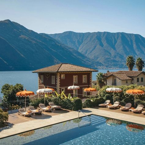 ☀️One of the most popular activities for travelers in Lake Como is visiting the village of Bellagio. ⛱️Luxury travelers wanting to be near Bellagio love the Grand Hotel Tremezzo with its iconic floating pool and orange umbrellas. 🚤Located in the heart of Lake Como, with unparalleled views of Bellagio, the iconic Grand Hotel Tremezzo is an authentic Art Nouveau palace offering the delights of a 5-star luxury vacation. 🪟With its 100 windows overlooking either the blue waters of the lake or... Grand Hotel Tremezzo, Lake Como Villas, Orange Umbrella, Authentic Art, Italian Lakes, House Aesthetic, Lake Como Wedding, Lake Como, Grand Hotel