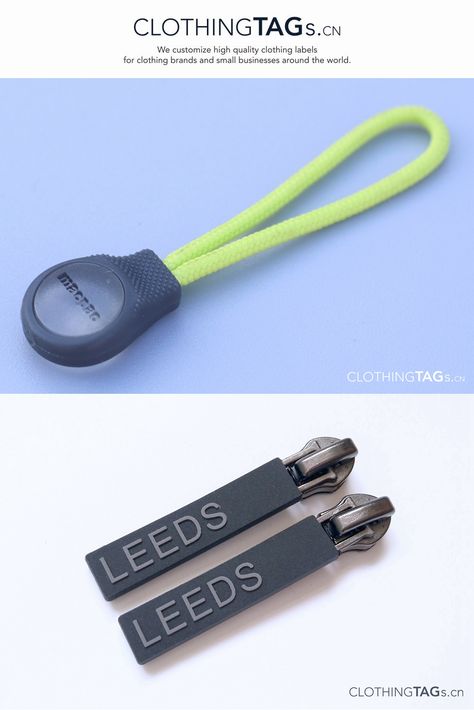 Custom vibrant rubber zipper pulls, which are very popular in sportswear series. Rubber zipper pull is a very popular option, the colors are unlimited, and installation is quick and easy. Often the rope are in unit with the sliders, but you can also choose metal rings to link the sliders. The material of the rubber zipper puller is mainly TPU, PVC and silicone, Its color is unlimited, you can choose any color according to the Pantone card. Mail: Info@ClothingTags.cn WhatsApp: +86 187 5713 0211 Zip Puller Design, Applique Methods, Custom Zipper Pull, Zipper Pull Replacement, Pearl Zipper Pull, Zipper Lock, Pantone Colour Palettes, Zip Puller, Trim Detail