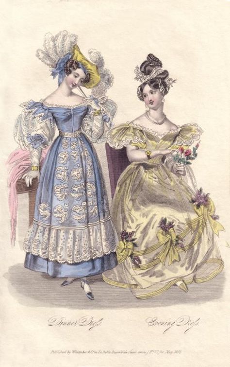 ... 1830s Fashion, Romantic Period, 1800s Fashion, Regency Fashion, History Fashion, 19th Century Fashion, Vestidos Vintage, Historical Costume, Historical Dresses