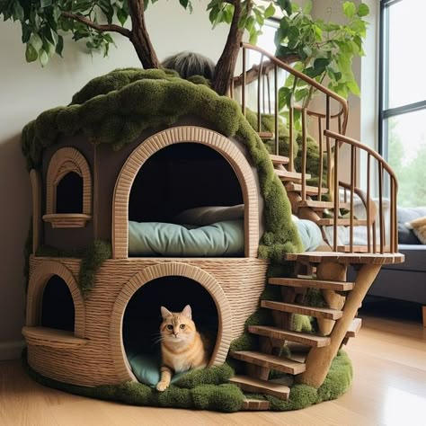 Dresser To Cat House, Katt Diy, Cat Room Decor, Katt Grejer, Chat Diy, Cat Tree House, Cat House Diy, Cat Playground, Cool Wood Projects