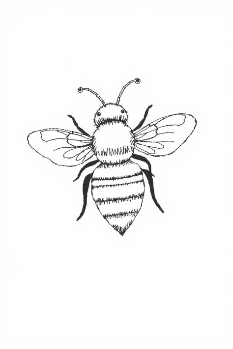 Check Out This Simple Bee Line Drawing & 12+ Other Bee Drawing Ideas! #drawingideas #drawinginspiration Simple Honey Bee Drawing, Bee Simple Drawing, Simple Bee Drawing, Drawings Of Bees, Bee Drawing Ideas, Bee Drawing Simple, Bee Line Drawing, Bee Drawing Easy, Bumble Bee Drawing