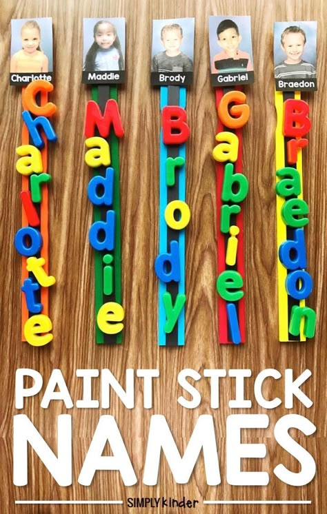 Use these simple materials to create fun name activities for your students. Students can use these to practice name recognition and writing of their name and their friends names. This is an easy individual activity and can be turned into a fun and engaging literacy center! Perfect for preschool and kindergarten! #prek #kindergarten #namegame #literacycenters Preschool Literacy Centers, Writing Center Preschool, Name Activities Preschool, Prek Literacy, Irregular Plurals, Preschool Names, Prek Classroom, Preschool Centers, Name Crafts