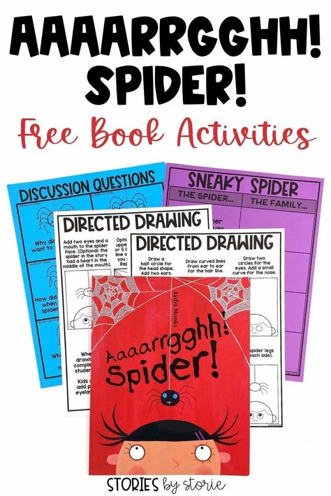 Aaaarrgghh! Spider! is a short and sweet story about a spider who finds a family. Here are a few activities you can pair with the book. Spider Read Alouds, Spider Lessons, Spider Unit, Spider Activities, Spider Book, Teaching Freebies, Elementary Learning, Classroom Freebies, Read Alouds