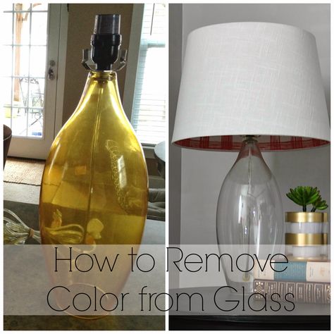 How to remove color from glass  For glass that has a color "film" over it. Dwellings By Devore Remove Paint From Glass, How To Remove Paint, Glass Lamp Shades, Homemade Toilet Cleaner, Remove Paint, Hardwood Floor Cleaner, Cleaning Painted Walls, Glass Cooktop, Deep Cleaning Tips